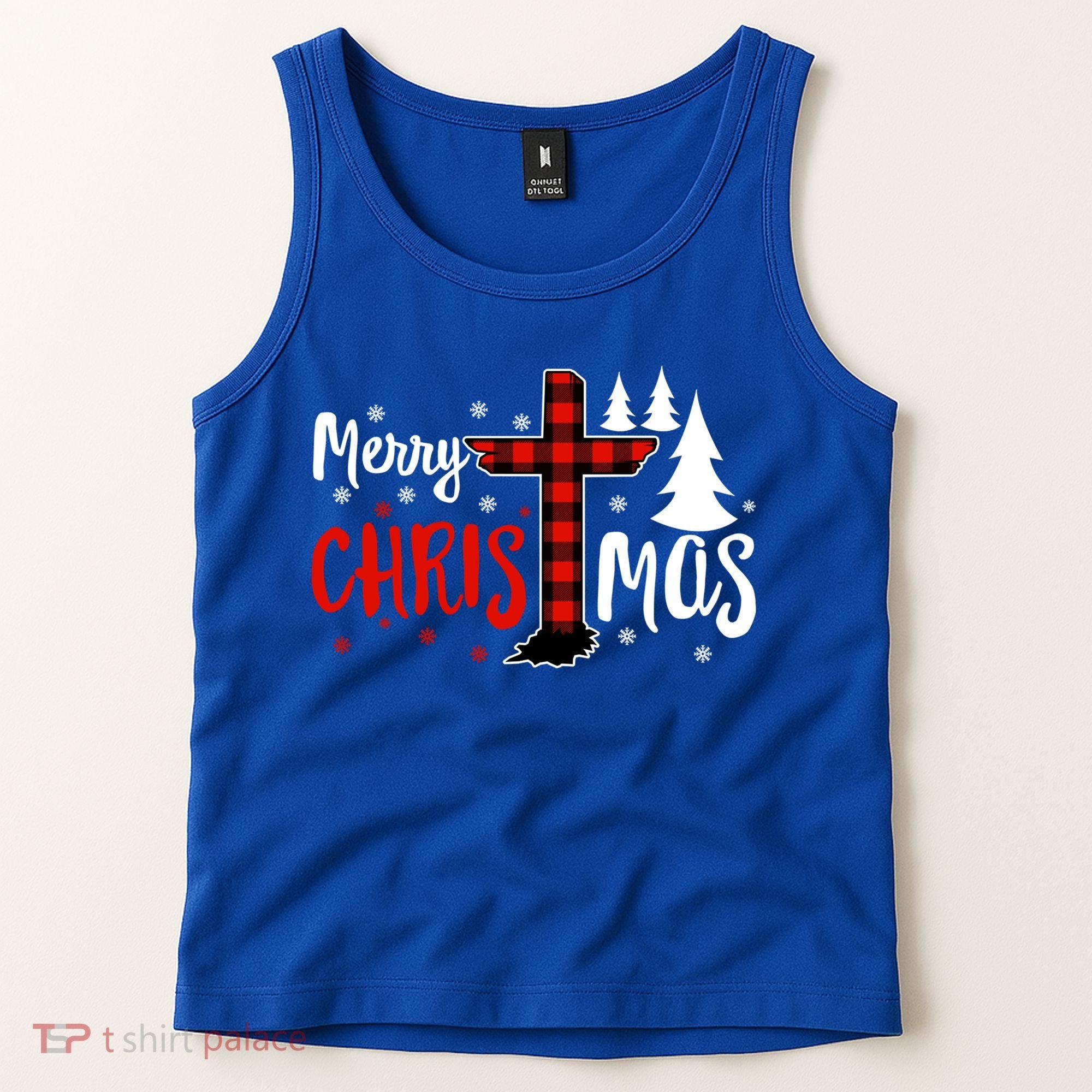Merry Christmas Christians Buffalo Plaid Meaningful Gift Tank Top