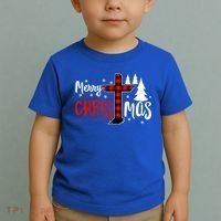 Merry Christmas Christians Buffalo Plaid Meaningful Gift Toddler T-Shirt thumb 2