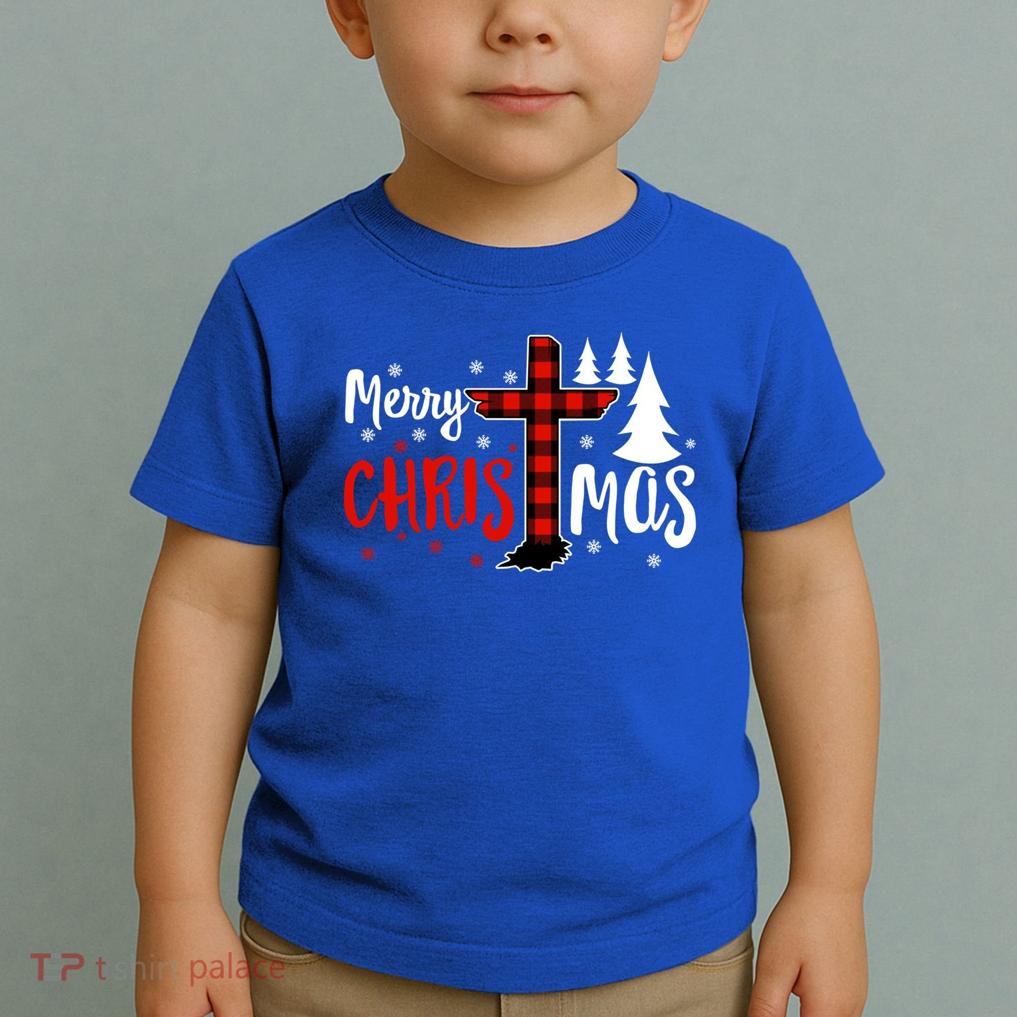 Merry Christmas Christians Buffalo Plaid Meaningful Gift Toddler T-Shirt