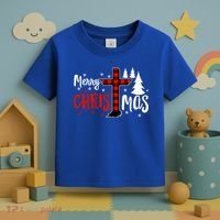 Merry Christmas Christians Buffalo Plaid Meaningful Gift Toddler T-Shirt thumb 3