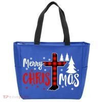Merry Christmas Christians Buffalo Plaid Meaningful Gift Tote Bag thumb 0