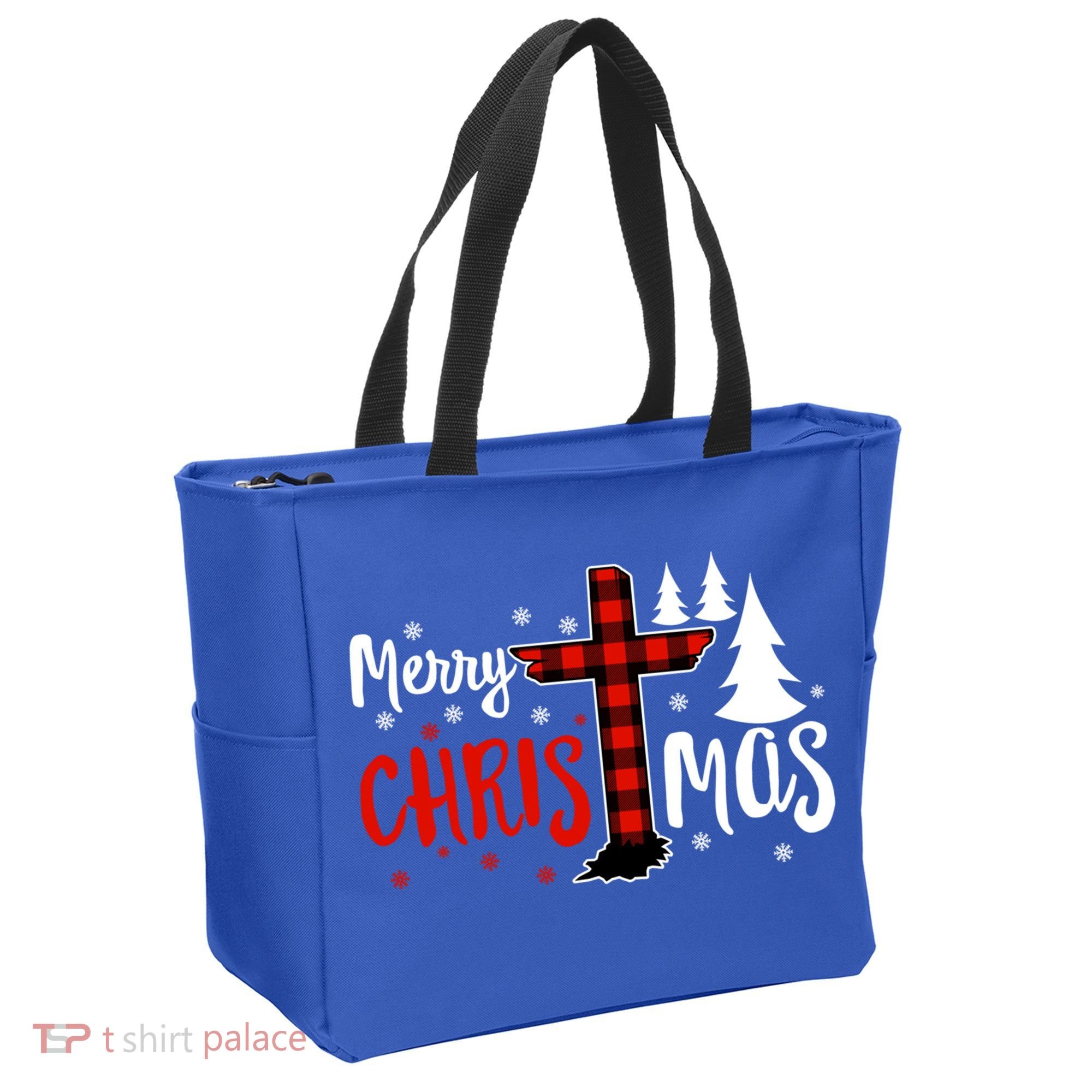Merry Christmas Christians Buffalo Plaid Meaningful Gift Tote Bag
