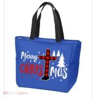 Merry Christmas Christians Buffalo Plaid Meaningful Gift Tote Bag thumb 3