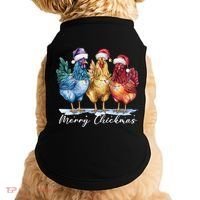 Merry Chickmas Chicken Lover Christmas Gift Doggie Tank thumb 0