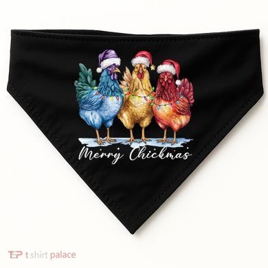Merry Chickmas Chicken Lover Christmas Gift USA-Made Doggie Bandana