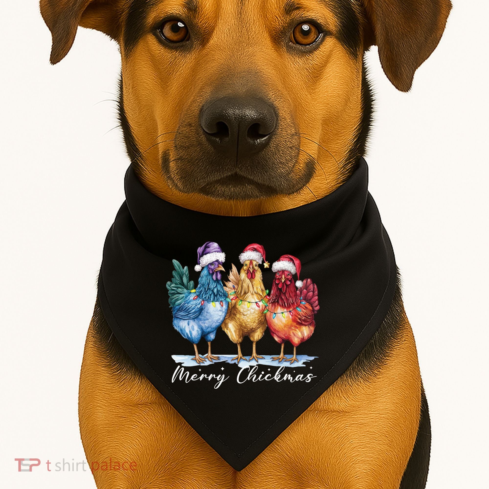 Merry Chickmas Chicken Lover Christmas Gift USA-Made Doggie Bandana