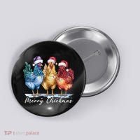 Merry Chickmas Chicken Lover Christmas Gift Button thumb 0