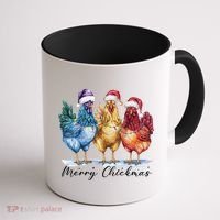 Merry Chickmas Chicken Lover Christmas Gift Coffee Mug thumb 1