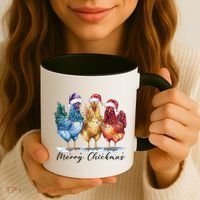 Merry Chickmas Chicken Lover Christmas Gift Coffee Mug thumb 3