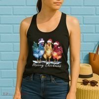 Merry Chickmas Chicken Lover Christmas Gift Women's Tank Top thumb 2
