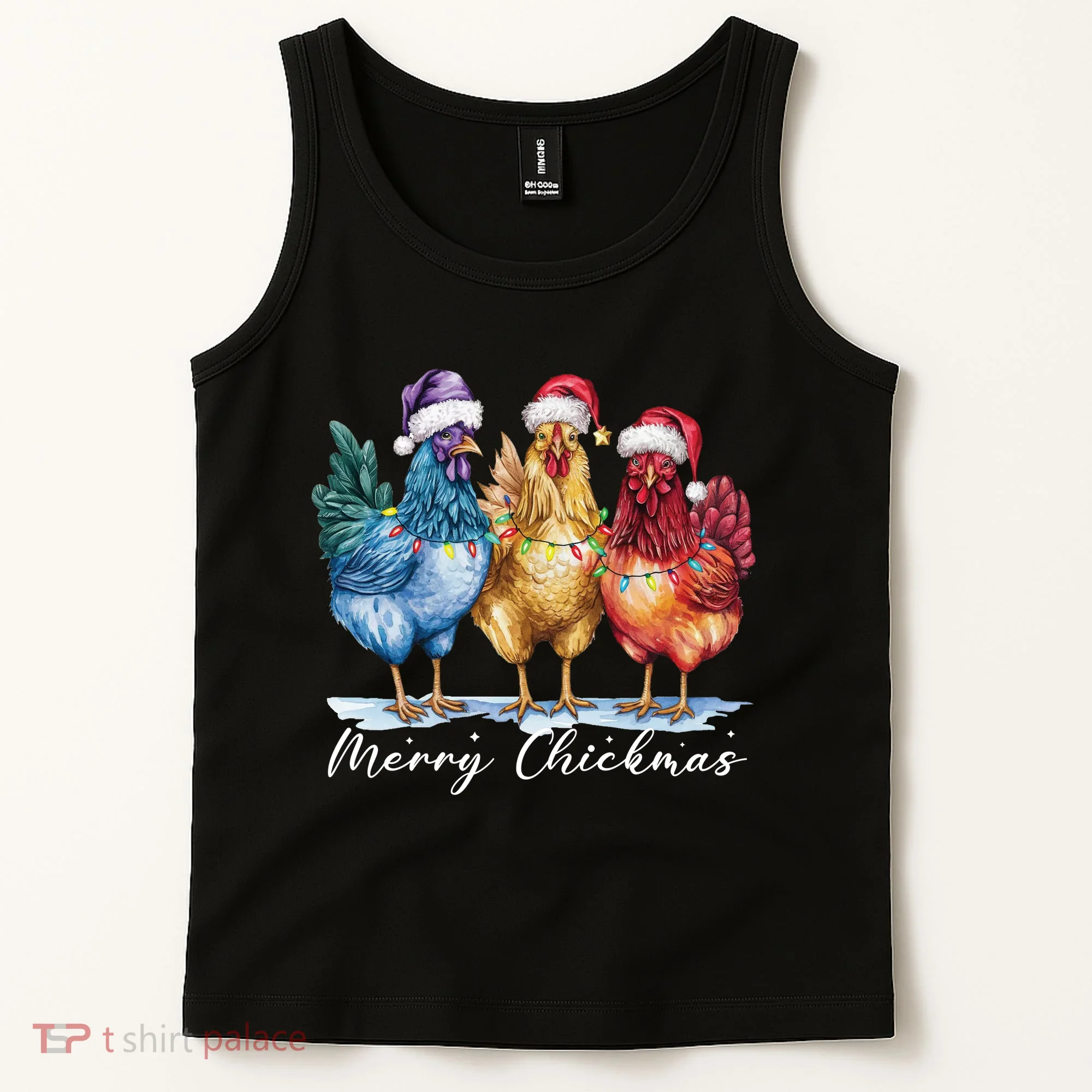 Merry Chickmas Chicken Lover Christmas Gift Tank Top