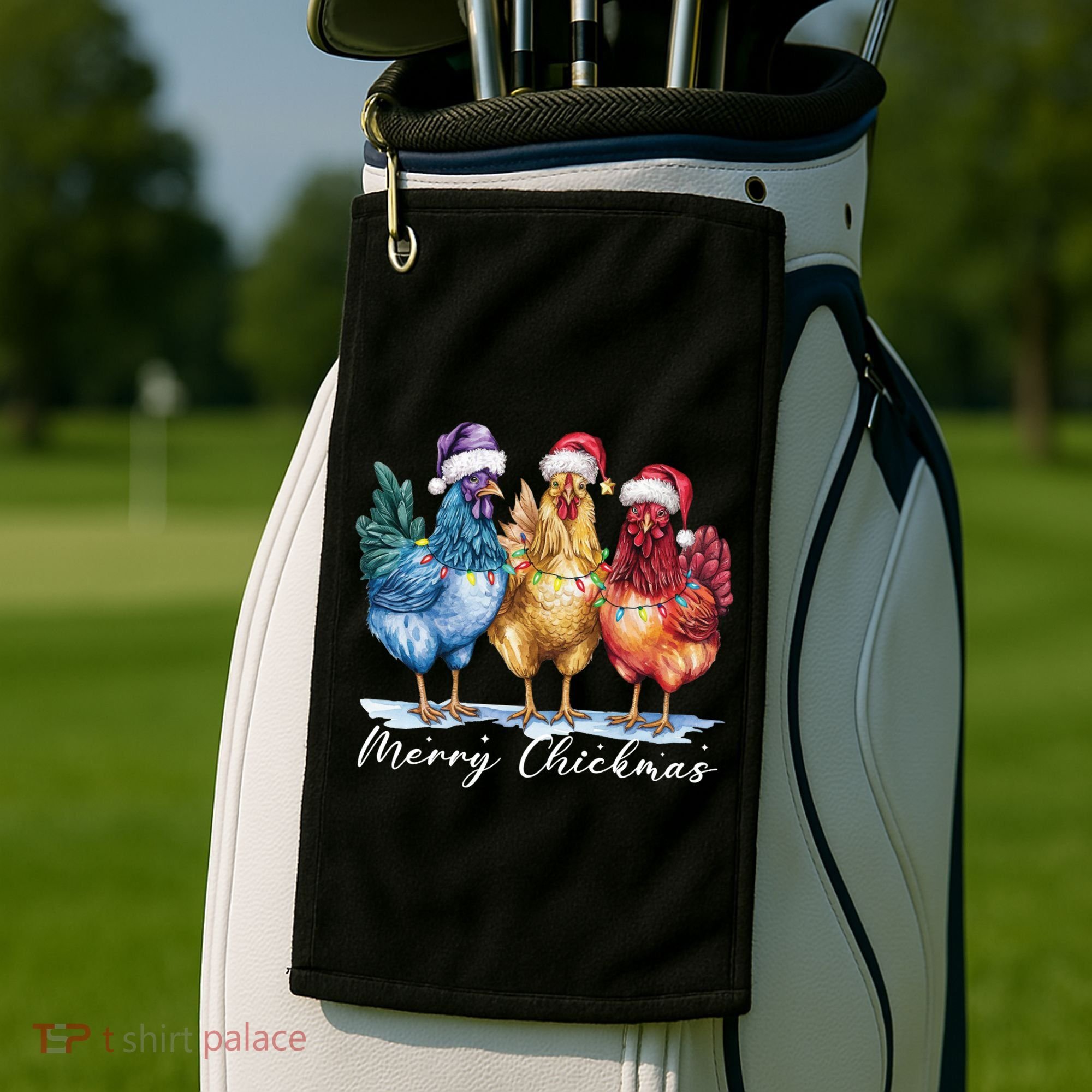 Merry Chickmas Chicken Lover Christmas Gift Golf Towel
