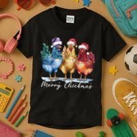 Merry Chickmas Chicken Lover Christmas Gift Kids T-Shirt thumb 3