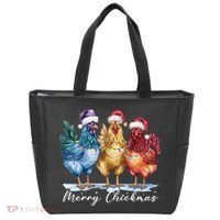 Merry Chickmas Chicken Lover Christmas Gift Tote Bag thumb 0