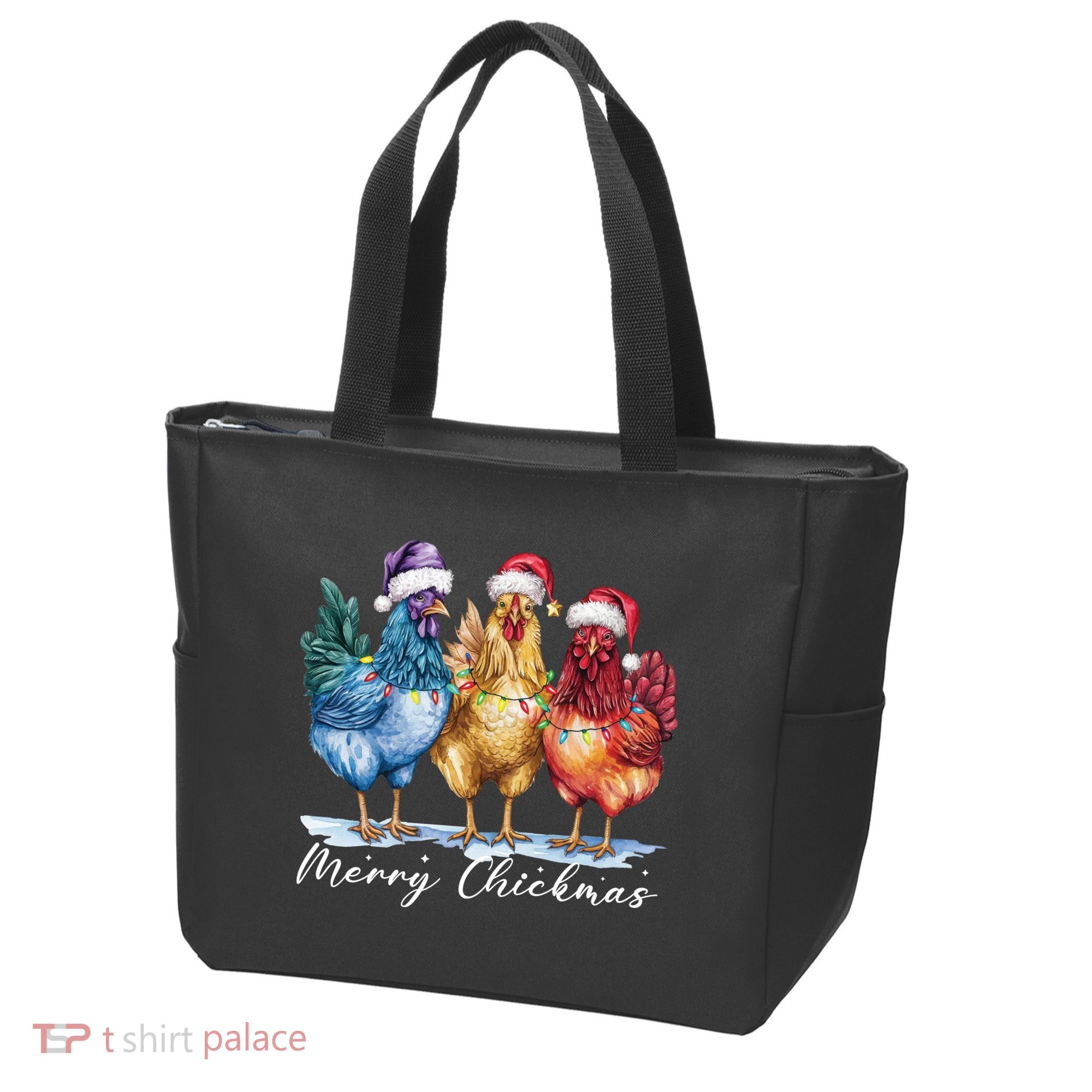 Merry Chickmas Chicken Lover Christmas Gift Tote Bag