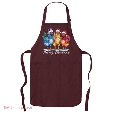 Merry Chickmas Chicken Lover Christmas Gift Apron