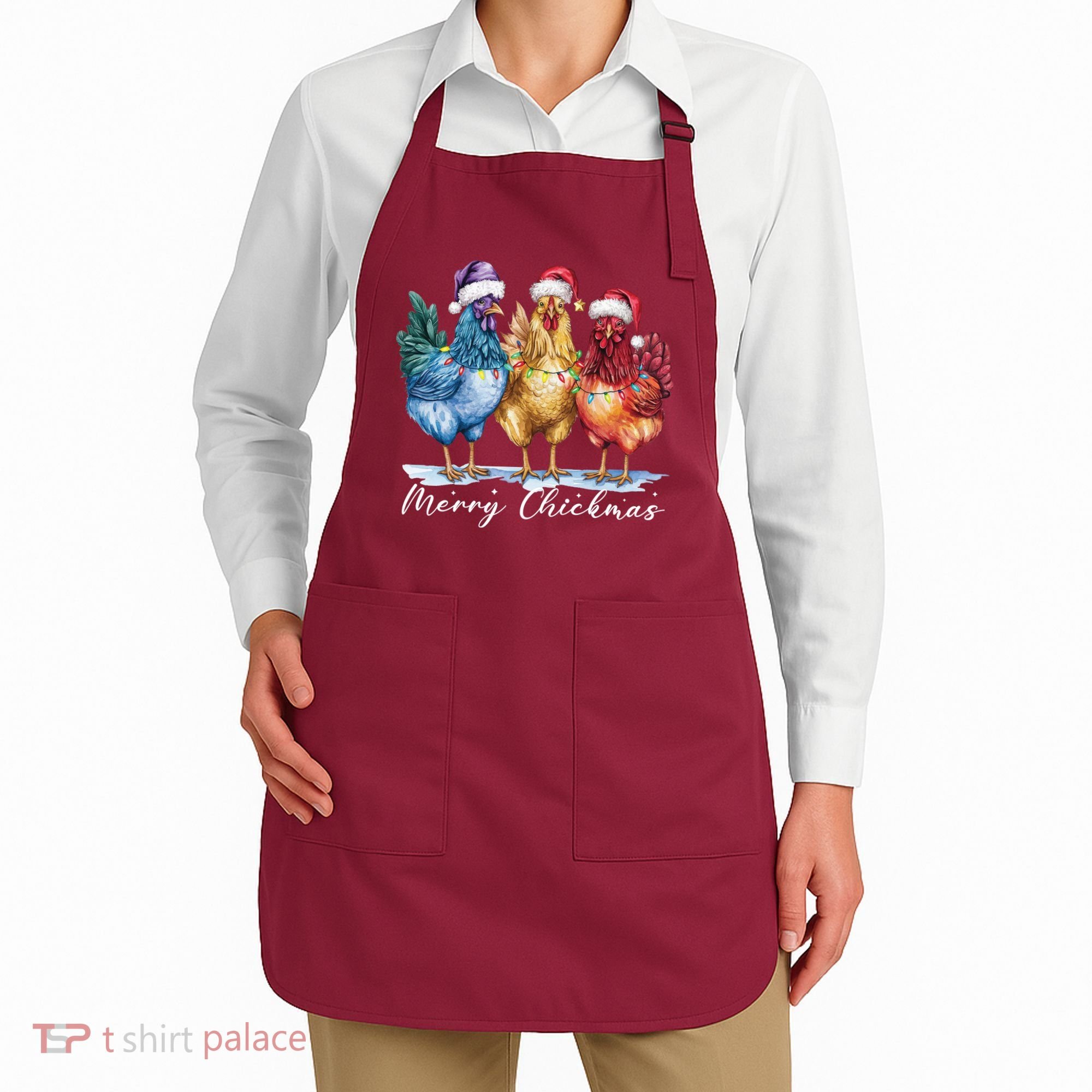 Merry Chickmas Chicken Lover Christmas Gift Apron