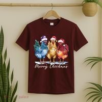 Merry Chickmas Chicken Lover Christmas Gift T-Shirt thumb 2