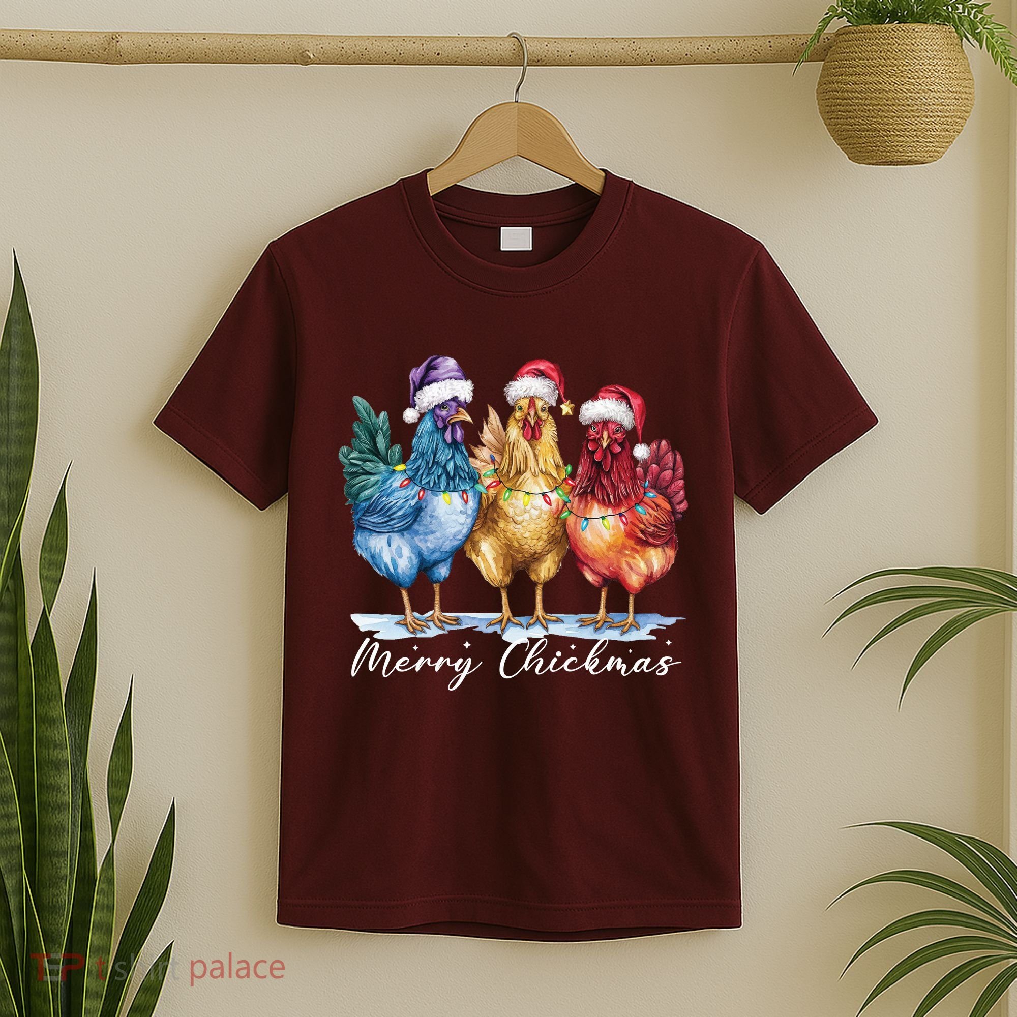 Merry Chickmas Chicken Lover Christmas Gift T-Shirt