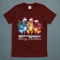Merry Chickmas Chicken Lover Christmas Gift T-Shirt thumb 5