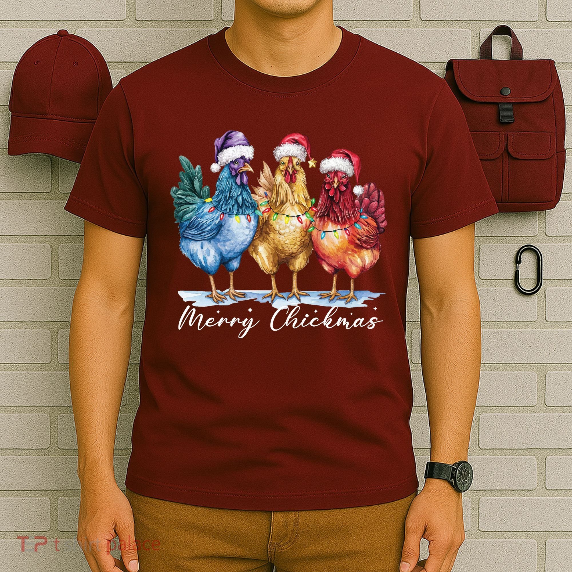 Merry Chickmas Chicken Lover Christmas Gift T-Shirt