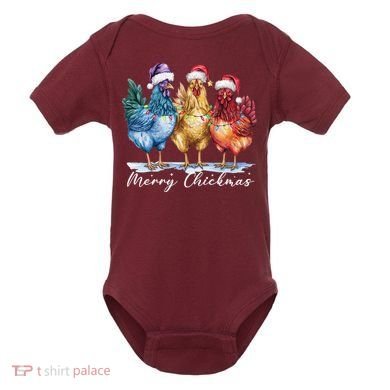 Merry Chickmas Chicken Lover Christmas Gift Baby Bodysuit