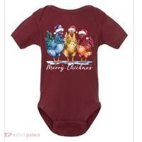 Merry Chickmas Chicken Lover Christmas Gift Baby Bodysuit thumb 0
