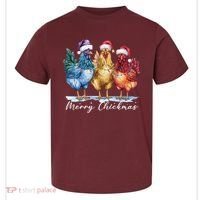 Merry Chickmas Chicken Lover Christmas Gift Toddler T-Shirt thumb 0