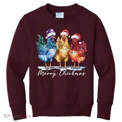 Merry Chickmas Chicken Lover Christmas Gift Kids Sweatshirt