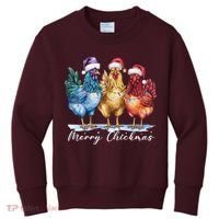 Merry Chickmas Chicken Lover Christmas Gift Kids Sweatshirt thumb 0