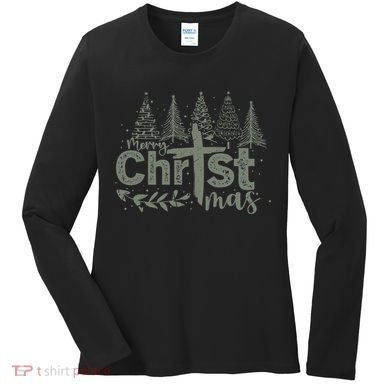 Merry Christmas Christian Christ Women's Long Sleeve Shirt