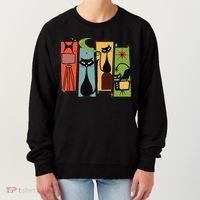 Mid Century Cat Retro Atomic Age Space Modern Midcentury 50s Women's Sweatshirt thumb 0