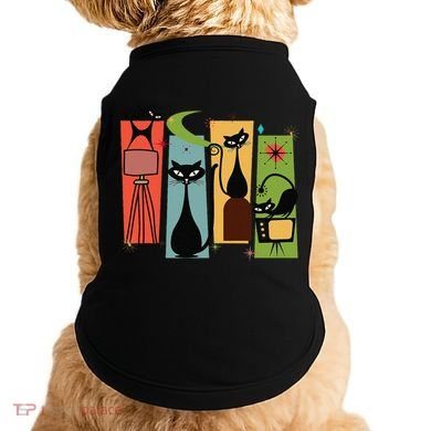 Mid Century Cat Retro Atomic Age Space Modern Midcentury 50s Doggie Tank