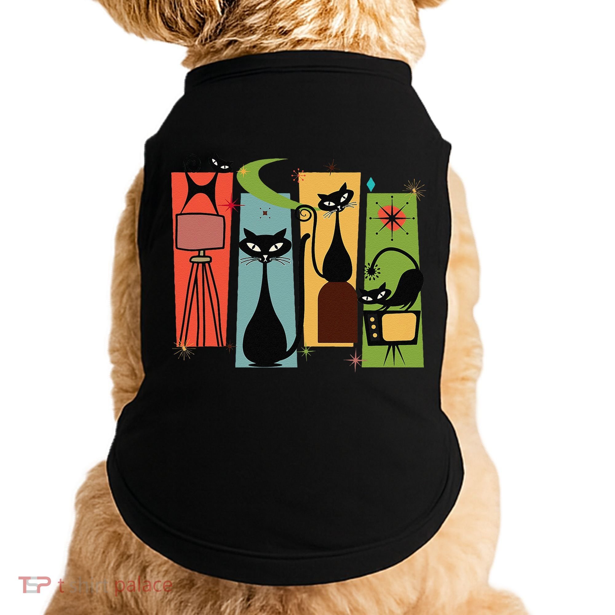 Mid Century Cat Retro Atomic Age Space Modern Midcentury 50s Doggie Tank
