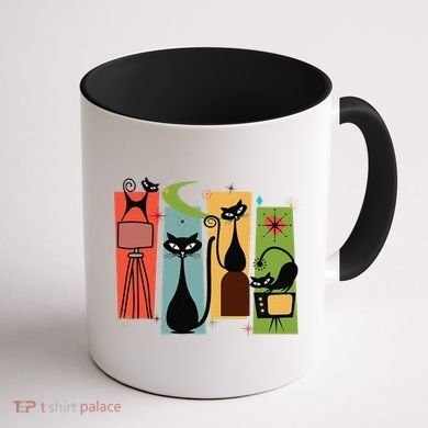 Mid Century Cat Retro Atomic Age Space Modern Midcentury 50s Coffee Mug back