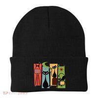 Mid Century Cat Retro Atomic Age Space Modern Midcentury 50s Beanie thumb 0
