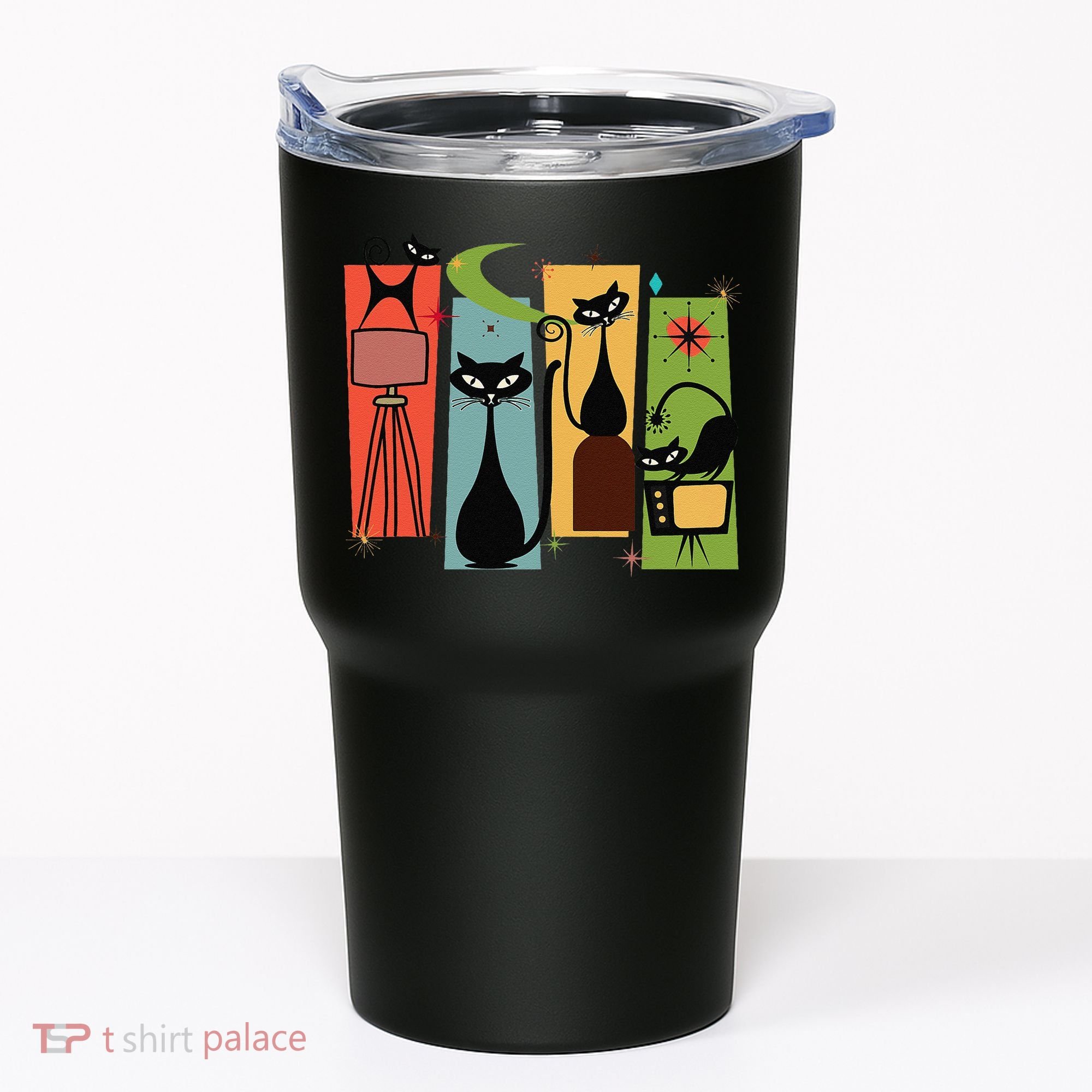 Mid Century Cat Retro Atomic Age Space Modern Midcentury 50s Tumbler