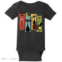 Mid Century Cat Retro Atomic Age Space Modern Midcentury 50s Baby Bodysuit thumb 0
