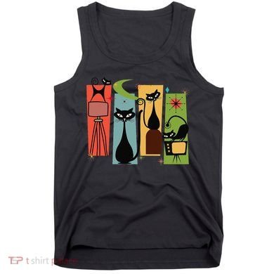 Mid Century Cat Retro Atomic Age Space Modern Midcentury 50s Tank Top