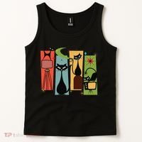 Mid Century Cat Retro Atomic Age Space Modern Midcentury 50s Tank Top thumb 2