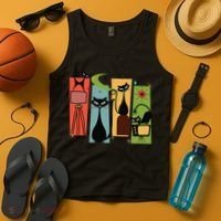 Mid Century Cat Retro Atomic Age Space Modern Midcentury 50s Tank Top thumb 4