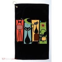 Mid Century Cat Retro Atomic Age Space Modern Midcentury 50s Golf Towel thumb 0