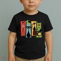 Mid Century Cat Retro Atomic Age Space Modern Midcentury 50s Toddler T-Shirt thumb 2