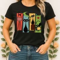 Mid Century Cat Retro Atomic Age Space Modern Midcentury 50s Women's T-Shirt thumb 2
