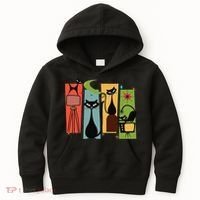 Mid Century Cat Retro Atomic Age Space Modern Midcentury 50s Kids Hoodie thumb 0