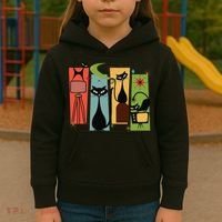 Mid Century Cat Retro Atomic Age Space Modern Midcentury 50s Kids Hoodie thumb 3