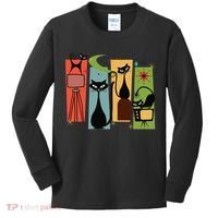 Mid Century Cat Retro Atomic Age Space Modern Midcentury 50s Kids Long Sleeve Shirt thumb 0