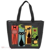 Mid Century Cat Retro Atomic Age Space Modern Midcentury 50s Tote Bag thumb 0