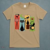 Mid Century Cat Retro Atomic Age Space Modern Midcentury 50s T-Shirt thumb 5