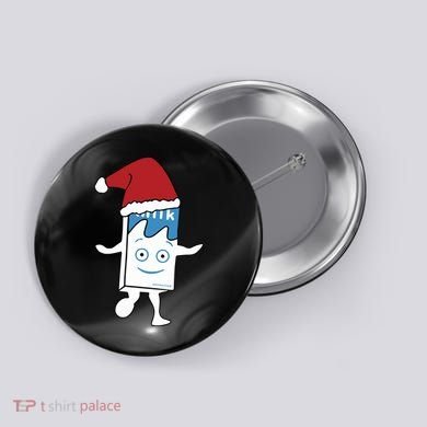 Milk Carton Christmas Button